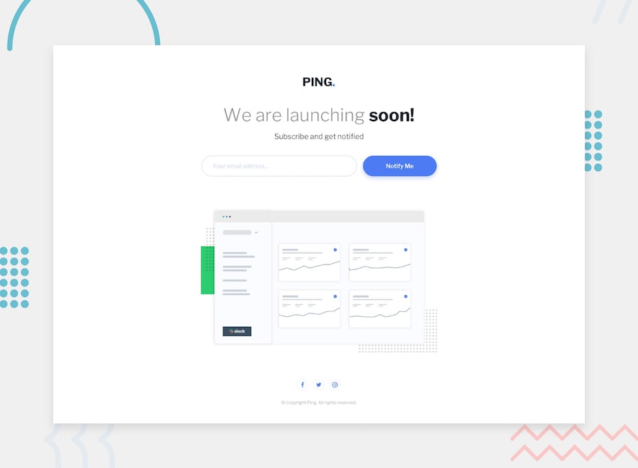 Ping coming soon page
